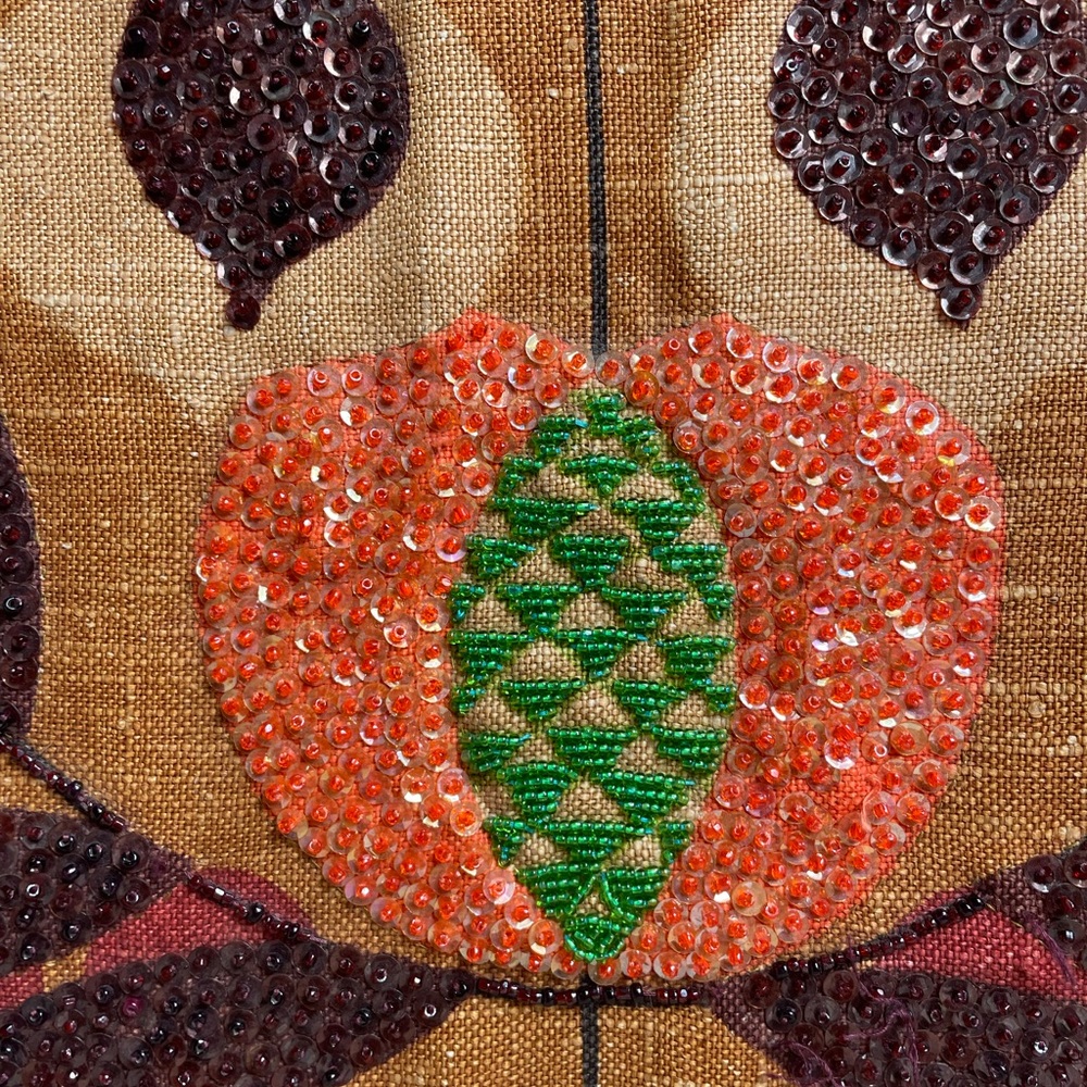 Unique Boho Chic Beaded Peach Wicker Bag Purse - Picture 3 of 13